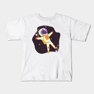 Astronaut dancing in space Kids T-Shirt